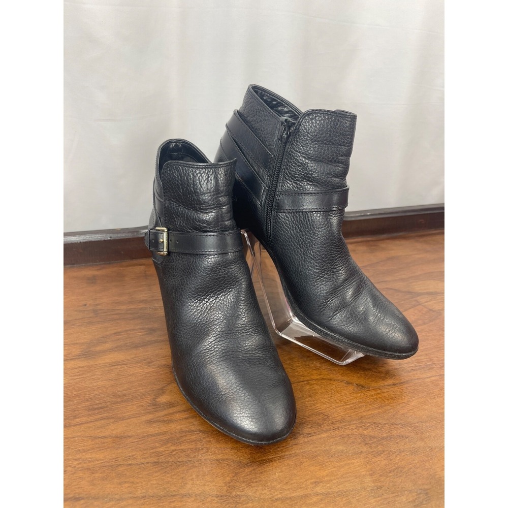 Cole Haan Grand OS Bootie Sz 8 Black Leather Hayes Block Heel Boot Ankle W05182 - Picture 16 of 16